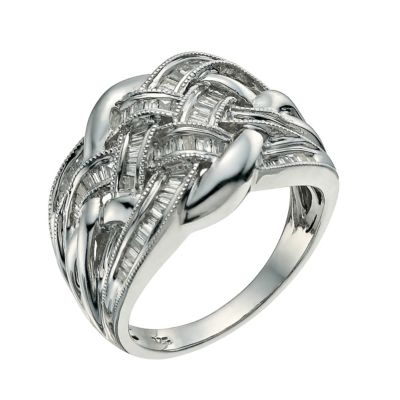 Sterling silver diamond weave ring - Product number 9657614