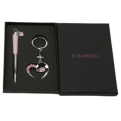 Ladies Pink Pen and Key Ring Gift Set