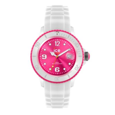 Ice-Watch Men's White and Pink Silicone Strap Watch - Product number 9659781