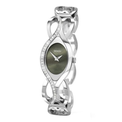 Seksy Ladies' Stone Set Black Dial Bracelet Watch - Product number 9660216