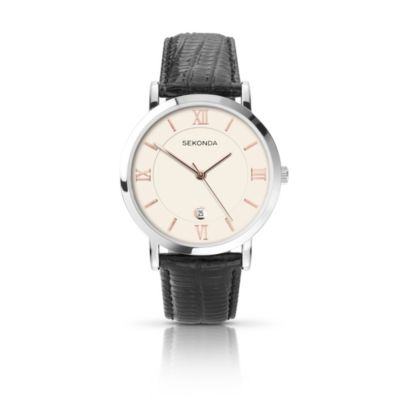 Sekonda Men's Black Leather Strap Watch - Product number 9660267