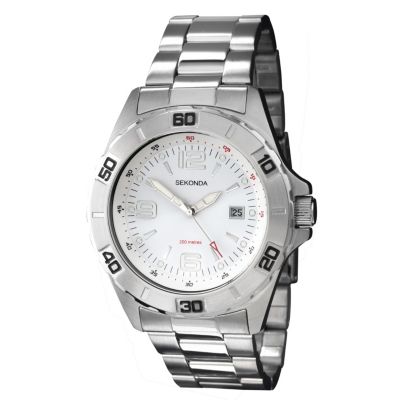 Sekonda Men's White Dial Stainless Steel Bracelet Watch - Product number 9660348