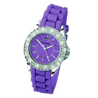 Sekonda Ladies' Stone Set Purple Bracelet Watch - Product number 9660410