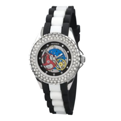 Sekonda Stone Set Skeleton Dial Strap Watch - Product number 9660461