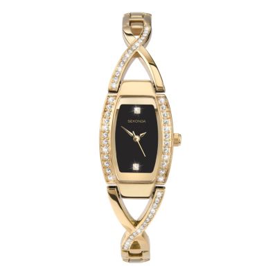 Sekonda Ladies' Gold Plated Stone Set Bracelet Watch - Product number 9660550