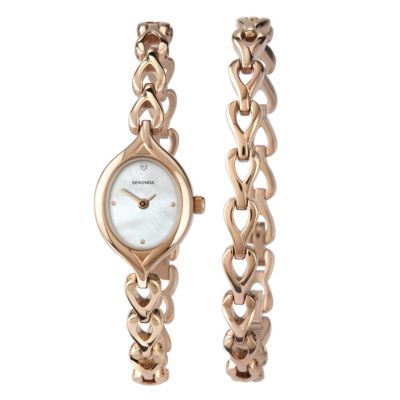 Sekonda Ladies' Rose Gold Plated Watch & Bracelet Set - Product number 9660577