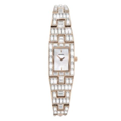 Sekonda Ladies' Stone Set Rose Gold Plated Bracelet Watch - Product number 9660682