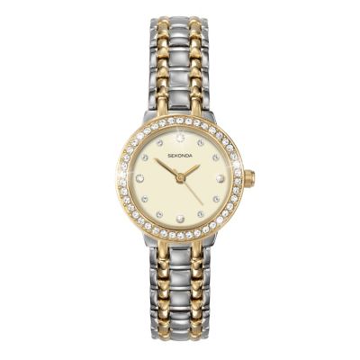 Sekonda Ladies' Two Tone Stone Set Bracelet Watch - Product number 9660933