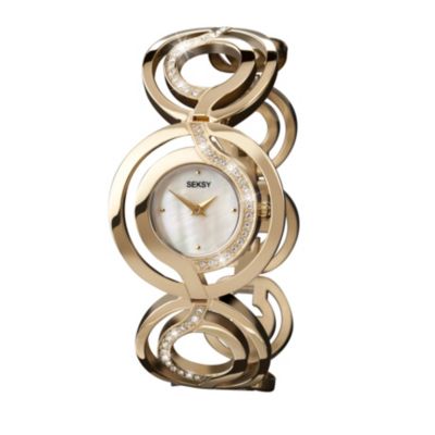 Seksy Ladies' Stone Set Gold Plated Bracelet Watch - Product number 9661018