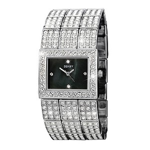 Seksy Ladies' Stone Set Stainless Steel Bracelet Watch