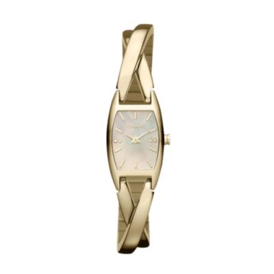 DKNY ladies' gold plated twist bangle watch - Product number 9662596