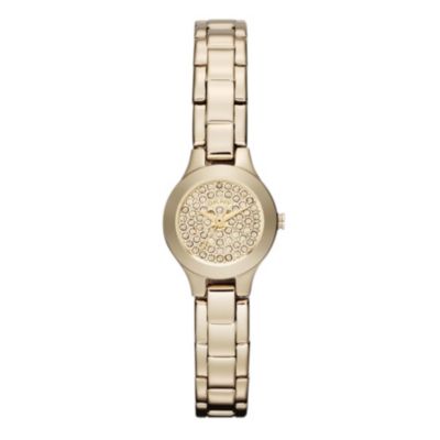 DKNY ladies' gold plated stone set bracelet watch - Product number 9662618
