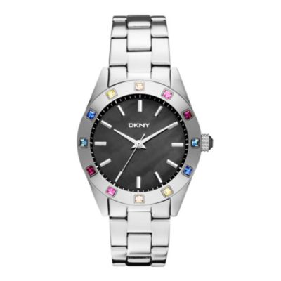 DKNY ladies' stainless steel stone set bracelet watch - Product number 9662847