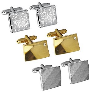 Men's Three Piece Cufflink Set