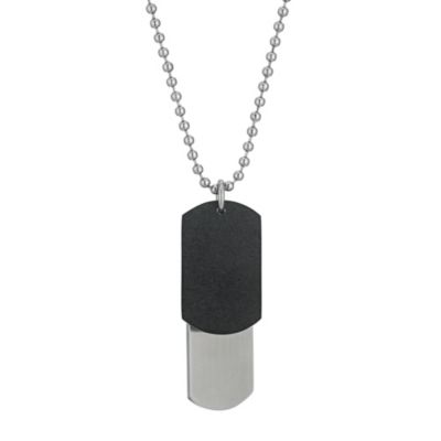 Stainless Steel and Black Double Dog Tag - Product number 9664815