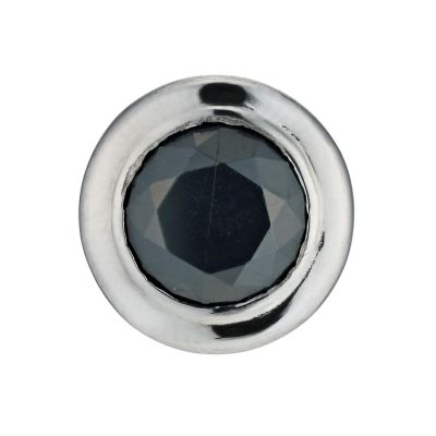 Stainless Steel Men's Black Crystal Stud Earring - Product number 9667067