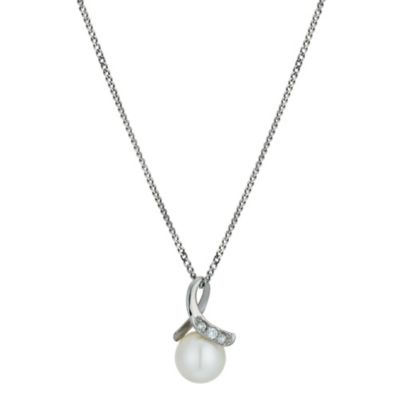 9ct white gold cultured freshwater pearl pendant - Product number 9667695