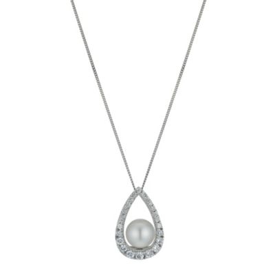 9ct white gold cultured freshwater pearl pendant - Product number 9667741
