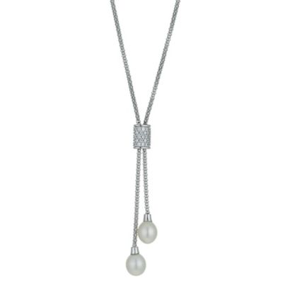9ct white gold cultured freshwater tassel necklace - Product number 9667776