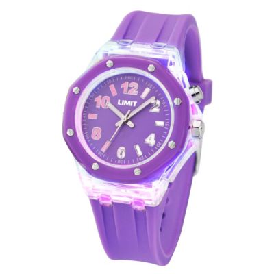 Limit Ladies' Strobe Purple Rubber Strap Watch - Product number 9667857