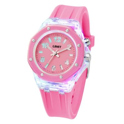 Limit Ladies' Strobe Pink Rubber Strap Watch - Product number 9667881