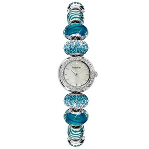 Accurist Ladies' Stainless Steel Blue Charm Bracelet Watch