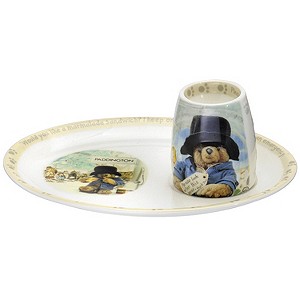 H Samuel Paddington Bear Egg Cup and Plate