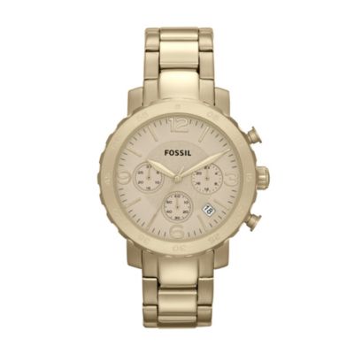Fossil Ladies' Stone Set Gold Plated Bracelet Watch - Product number 9673555
