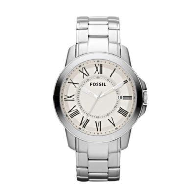 Fossil Men's Cream Dial Stainless Steel Bracelet Watch - Product number 9673563