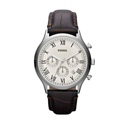 Fossil Men's Chronograph Brown Leather Strap Watch - Product number 9673636
