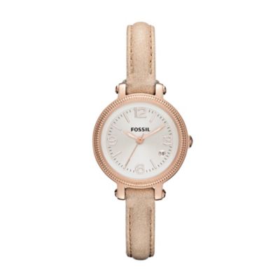 Fossil Ladies' Silver Dial Strap Watch