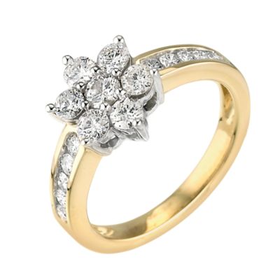 18ct gold half carat diamond daisy cluster ring - Product number 9681043