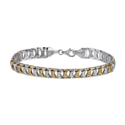 Together Bonded Silver & 9ct Gold Kiss Bracelet 25" - Product number 9684328