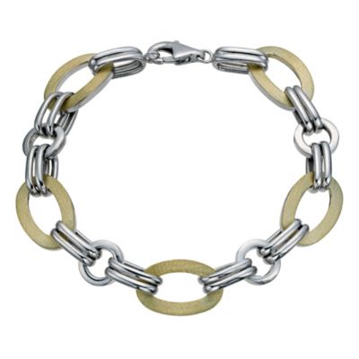 Together Bonded Silver & 9ct Gold 7.75" Oval Link Bracelet - Product number 9687092