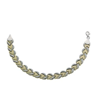 Together Bonded Silver & 9ct Gold Diamond Cut Bracelet - Product number 9687130