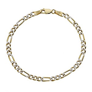 Together Bonded Silver & 9ct Gold Diamond Cut Bracelet