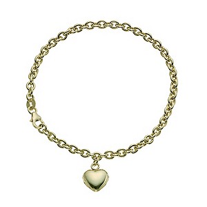 Together Bonded Silver & 9ct Gold Heart Charm Bracelet