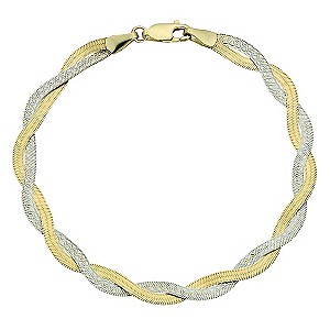 Together Bonded Silver & 9ct Yellow Gold Bracelet