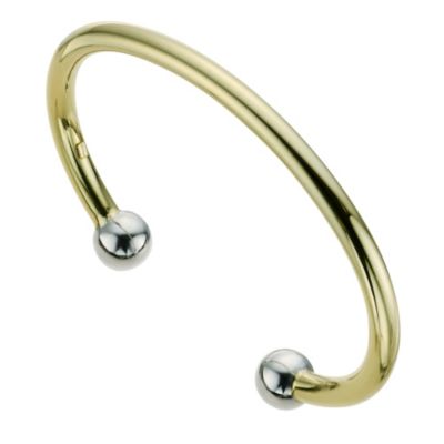 Together Bonded Silver & 9ct Gold Torque Bangle H.Samuel