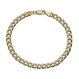 Men's Silver 9ct Yellow Gold 8 Curb Bracelet