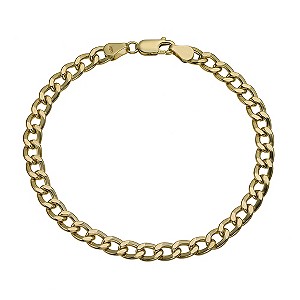 Men's Silver 9ct Yellow Gold 8 Curb Bracelet