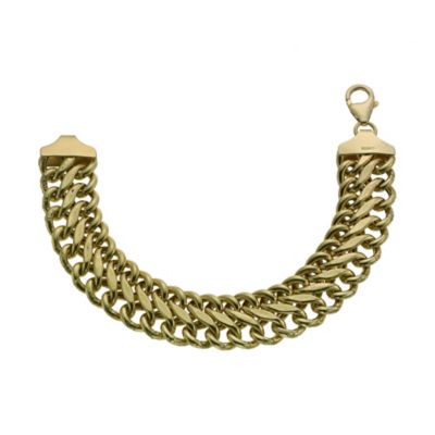 Together Bonded Silver & 9ct Yellow Gold 8.25" Curb Bracelet - Product number 9687335