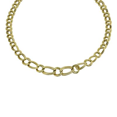 Together Bonded Silver & 9ct Gold Double Curb Necklace 18" - Product number 9687661