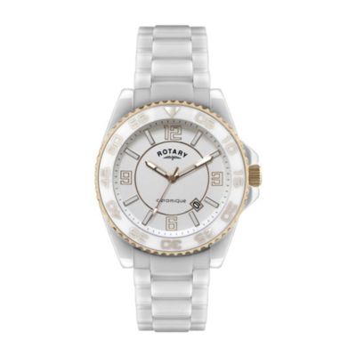 Rotary Ceramique Ladies' White Stone Set Bracelet Watch - Product number 9687742