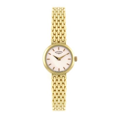 Rotary Ladies' Gold Plated White Dial Bracelet Watch - Product number 9687947