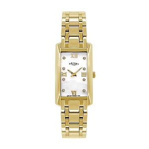 Rotary Ladies' Gold Plated Mother of Pearl Dial Watch