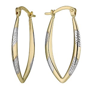 Together Bonded Silver & 9ct Gold Drop Creole Earrings