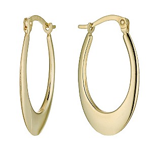 Together Bonded Silver & 9ct Gold Oval Creole Earrings