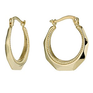 Together Bonded Silver & 9ct Gold Creole Earrings
