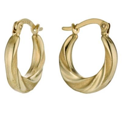 Together Bonded Silver & 9ct Gold Swirl Creole Earrings